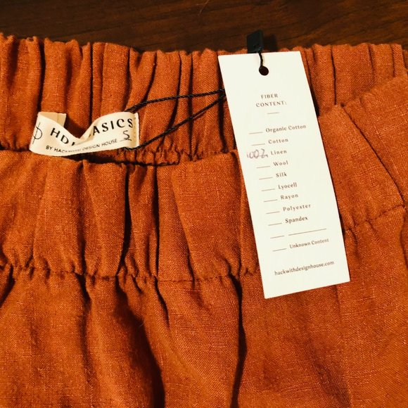 HDH Basics: Easy Wide-Leg Pant in Rust/Crimson NWT - Picture 3 of 3